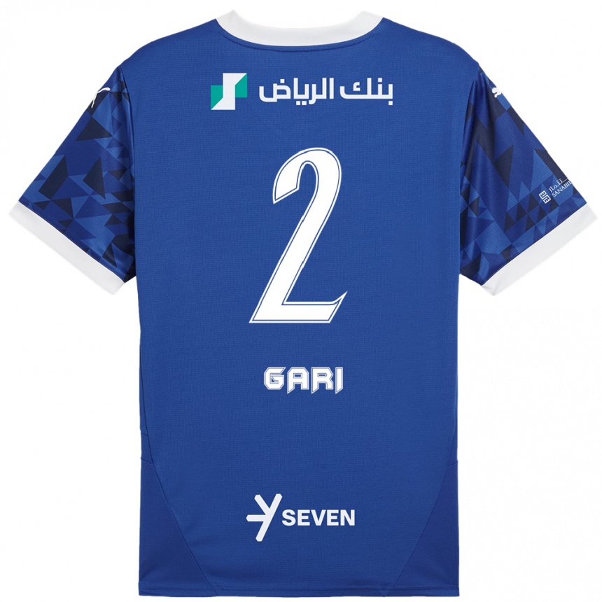 Homme Football Maillot Fatimah Gari #2 Bleu Foncé Blanc Tenues Domicile 2024/25