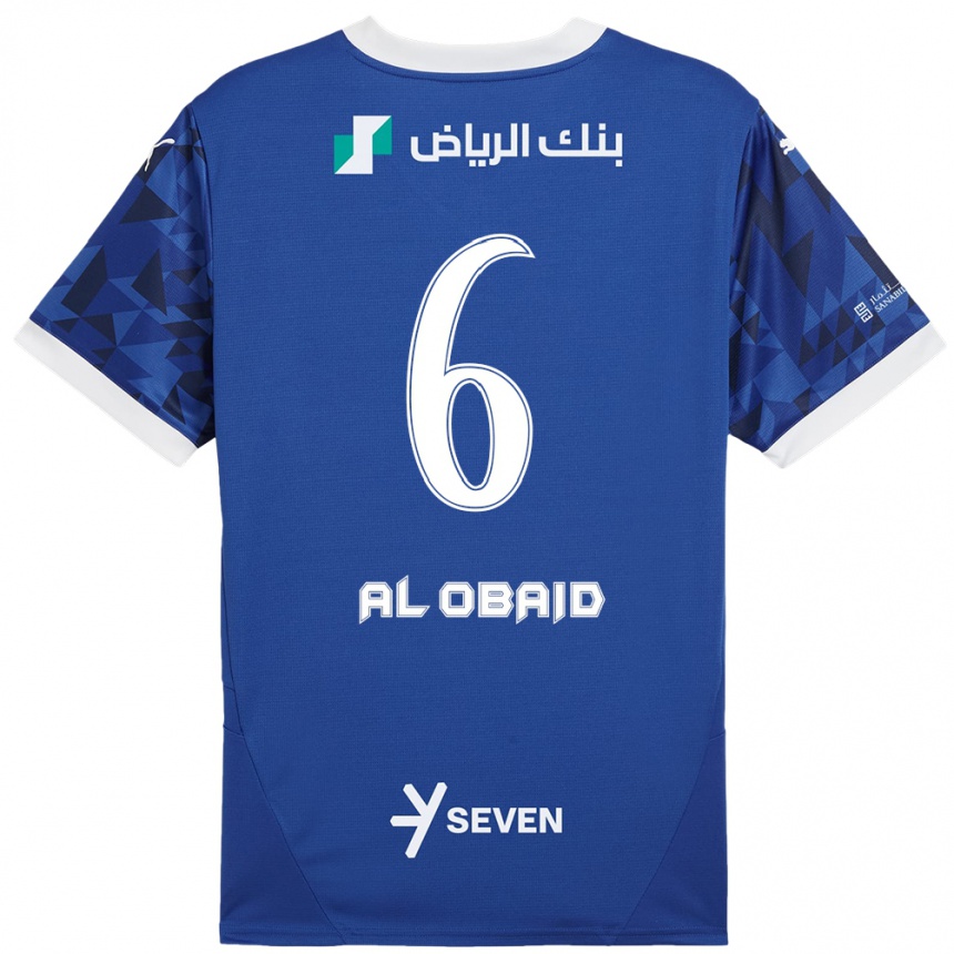 Homme Football Maillot Lulu Al-Obaid #6 Bleu Foncé Blanc Tenues Domicile 2024/25