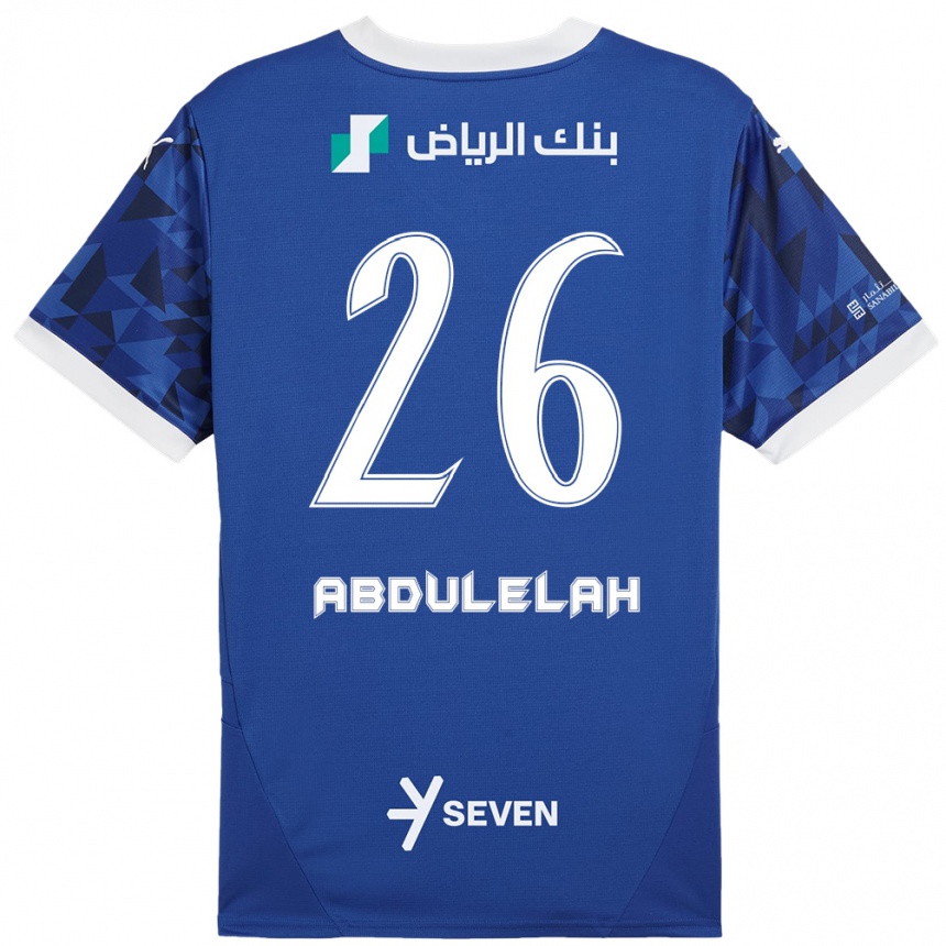 Homme Football Maillot Abdulelah Al-Malki #26 Bleu Foncé Blanc Tenues Domicile 2024/25