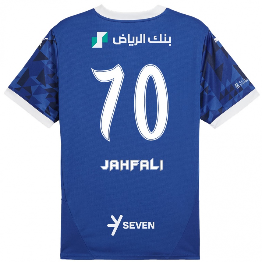 Homme Football Maillot Mohammed Jahfali #70 Bleu Foncé Blanc Tenues Domicile 2024/25