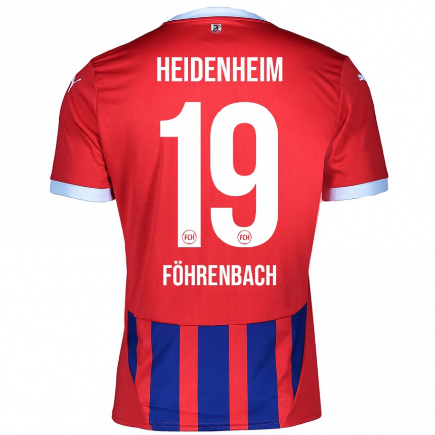 Homme Football Maillot Jonas Föhrenbach #19 Rouge Bleu Tenues Domicile 2024/25