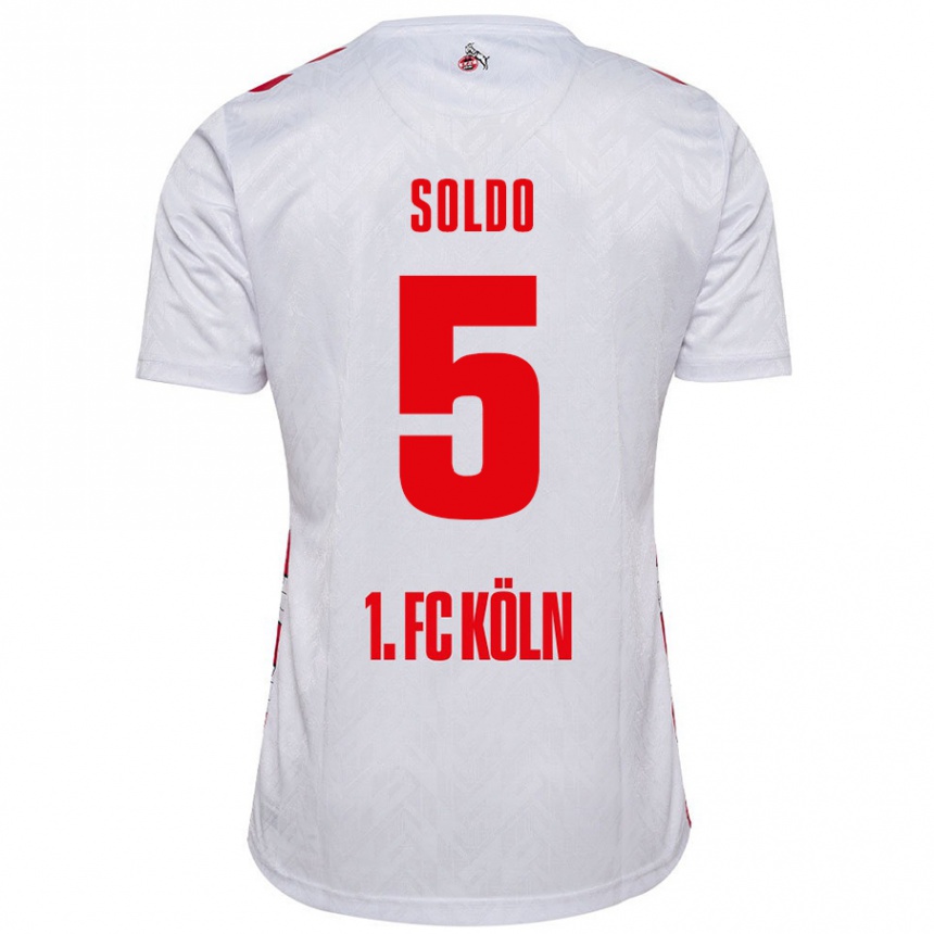 Homme Football Maillot Nikola Soldo #5 Blanc Rouge Tenues Domicile 2024/25