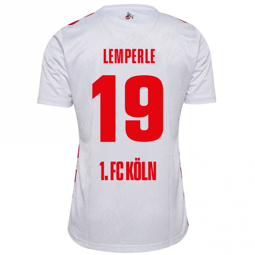 Homme Football Maillot Tim Lemperle #19 Blanc Rouge Tenues Domicile 2024/25