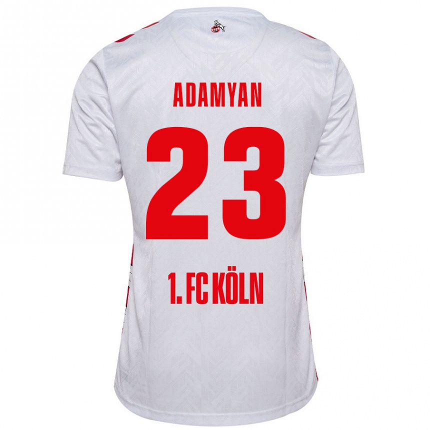 Homme Football Maillot Sargis Adamyan #23 Blanc Rouge Tenues Domicile 2024/25