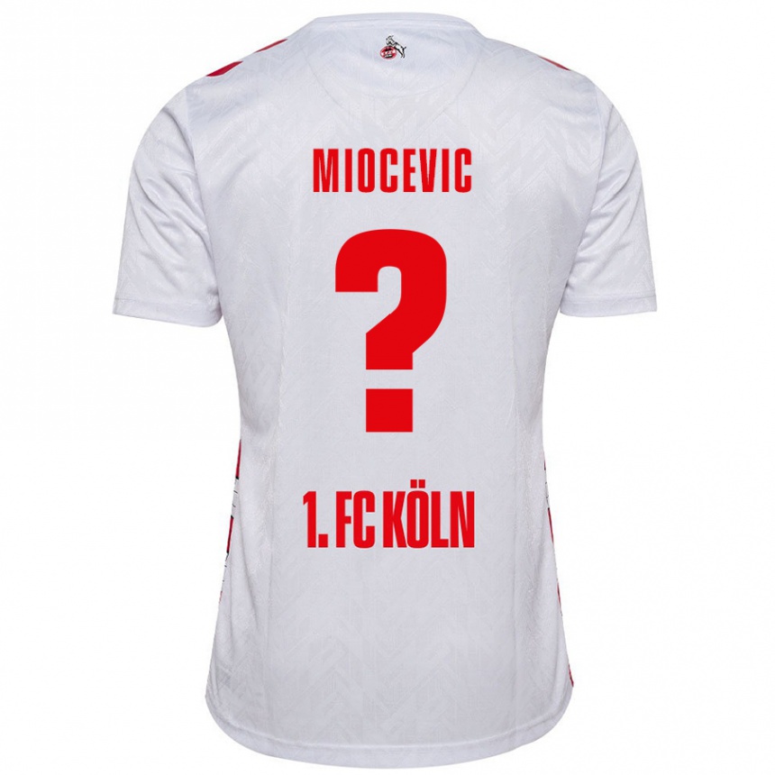 Homme Football Maillot Gabriel Miocevic #0 Blanc Rouge Tenues Domicile 2024/25