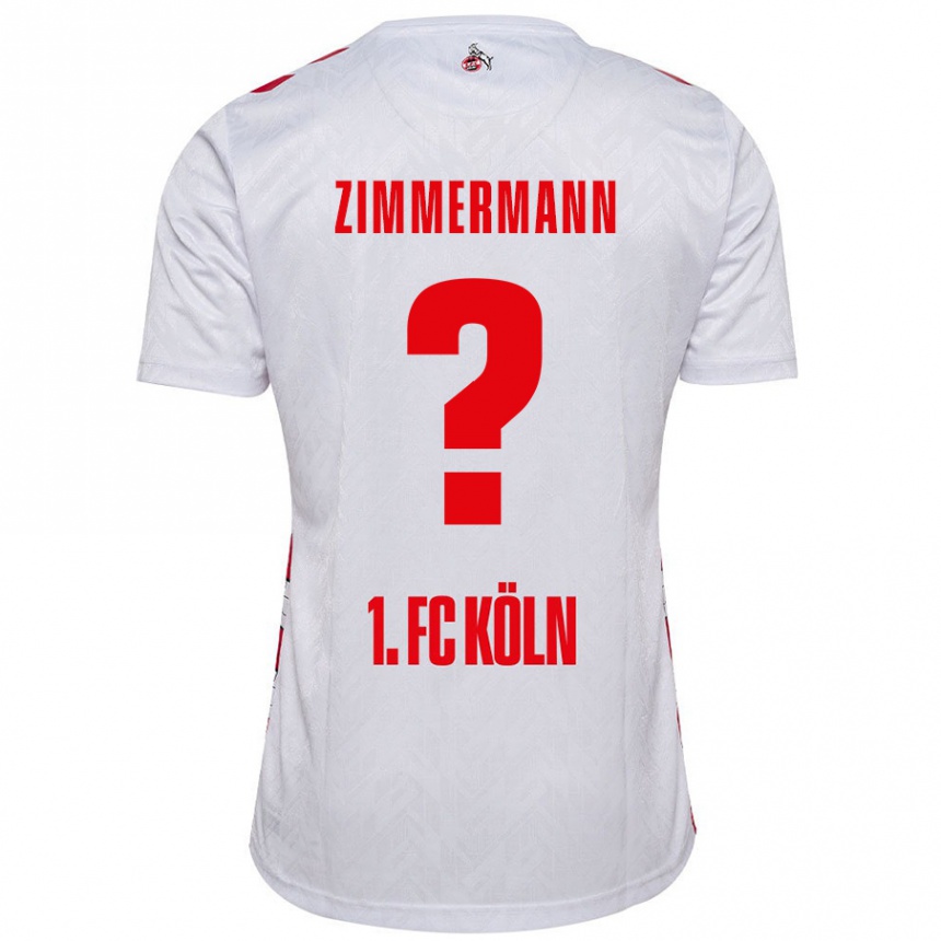 Homme Football Maillot Nick Zimmermann #0 Blanc Rouge Tenues Domicile 2024/25