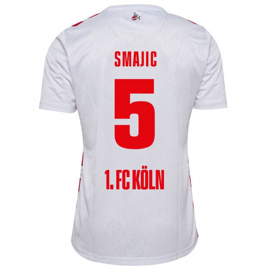 Homme Football Maillot Rijad Smajic #5 Blanc Rouge Tenues Domicile 2024/25