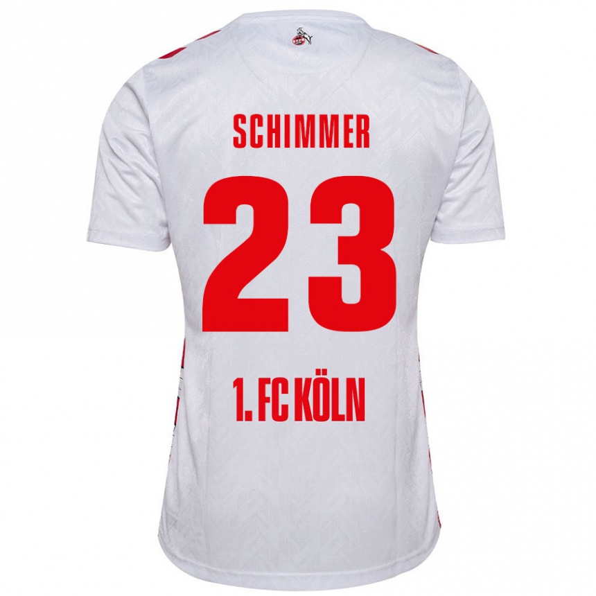 Homme Football Maillot Marleen Schimmer #23 Blanc Rouge Tenues Domicile 2024/25