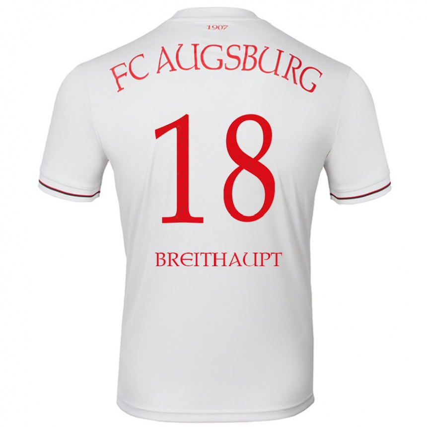 Homme Football Maillot Tim Breithaupt #18 Blanc Tenues Domicile 2024/25