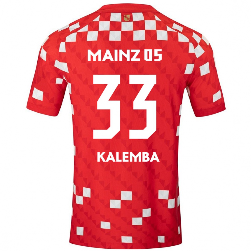 Homme Football Maillot Marcel Kalemba #33 Blanc Rouge Tenues Domicile 2024/25