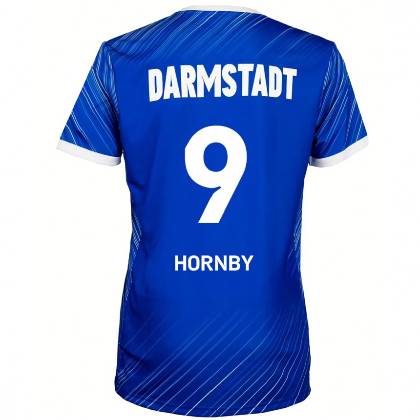 Homme Football Maillot Fraser Hornby #9 Bleu Blanc Tenues Domicile 2024/25