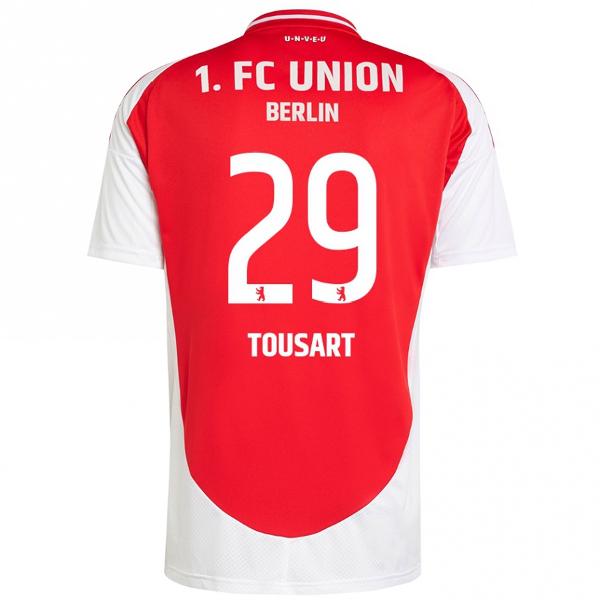 Homme Football Maillot Lucas Tousart #29 Rouge Blanc Tenues Domicile 2024/25