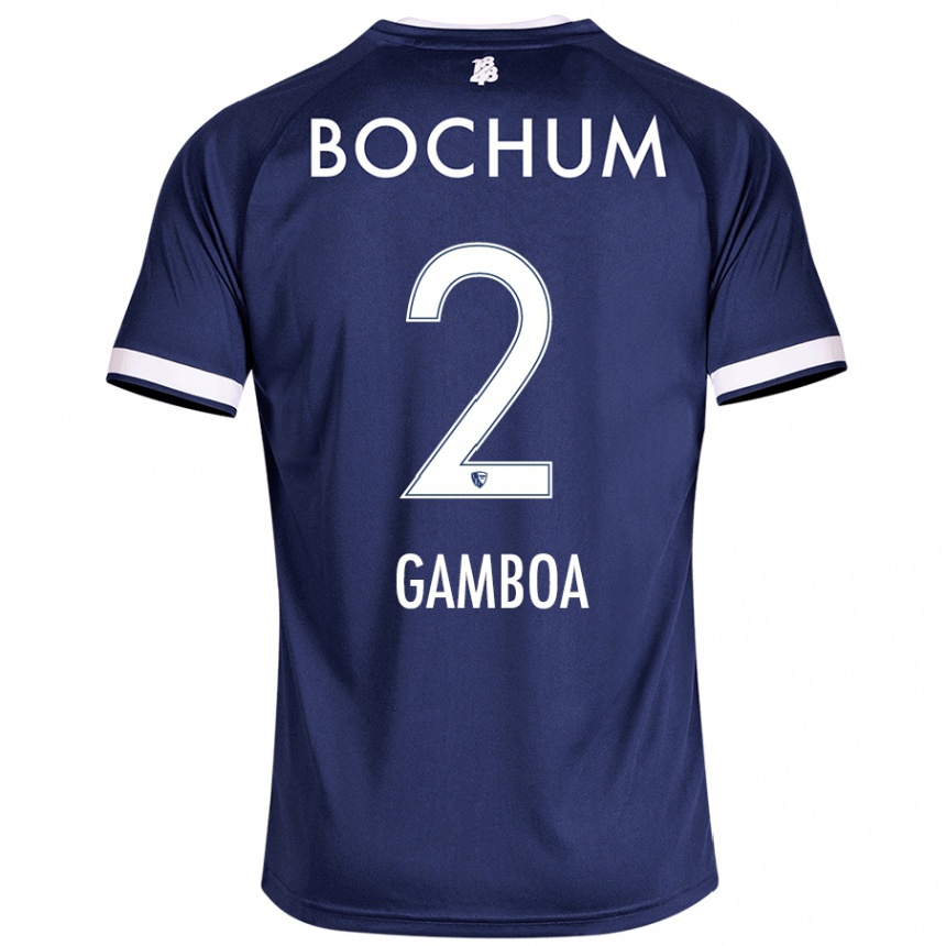 Homme Football Maillot Cristian Gamboa #2 Bleu Foncé Tenues Domicile 2024/25