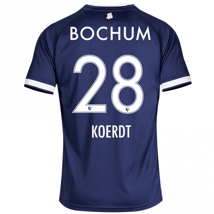 Homme Football Maillot Lennart Koerdt #28 Bleu Foncé Tenues Domicile 2024/25