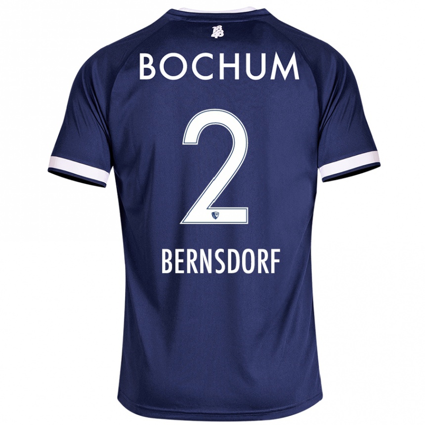 Homme Football Maillot Luca Bernsdorf #2 Bleu Foncé Tenues Domicile 2024/25