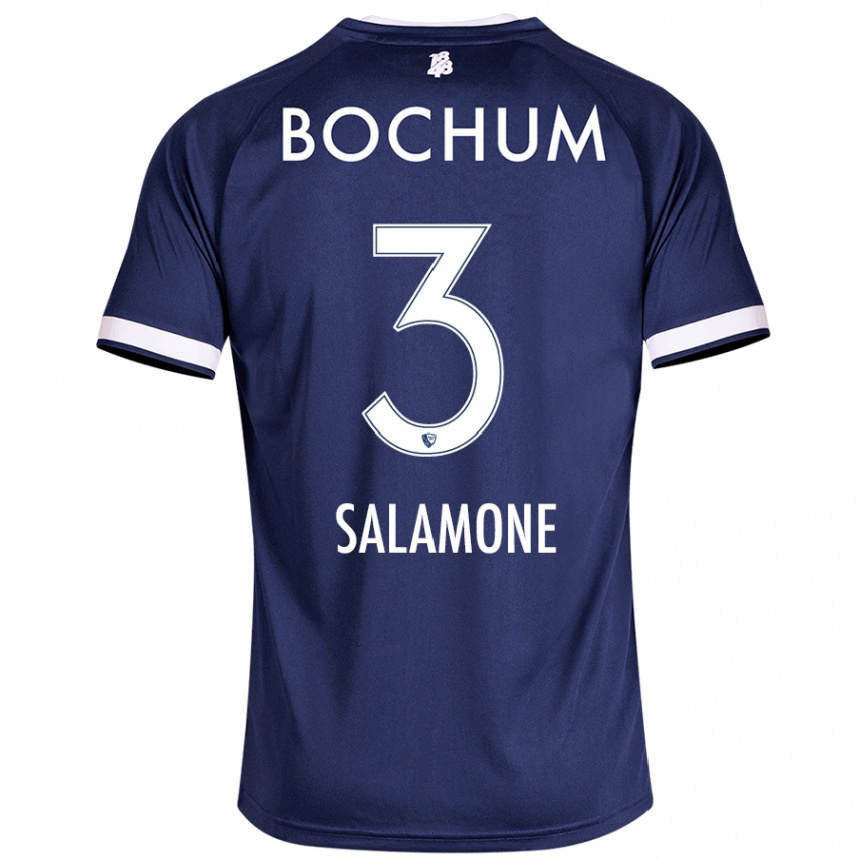 Homme Football Maillot Elia-Giona Salamone #3 Bleu Foncé Tenues Domicile 2024/25