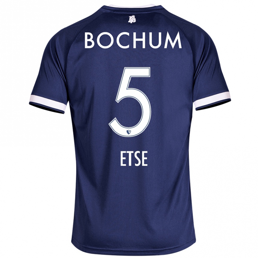 Homme Football Maillot Julian Etse #5 Bleu Foncé Tenues Domicile 2024/25