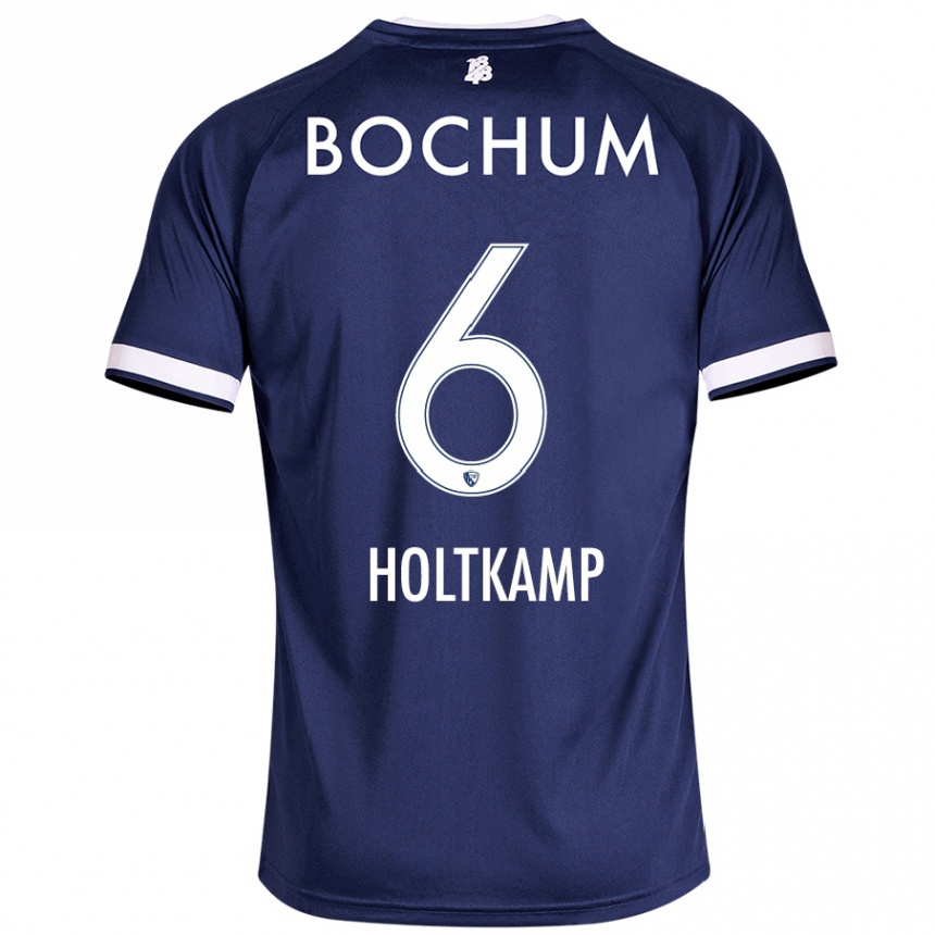 Homme Football Maillot Lars Holtkamp #6 Bleu Foncé Tenues Domicile 2024/25