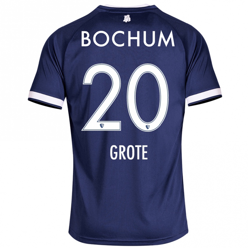 Homme Football Maillot Dennis Grote #20 Bleu Foncé Tenues Domicile 2024/25