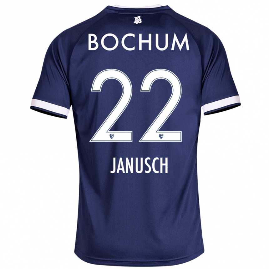 Homme Football Maillot Thees Janusch #22 Bleu Foncé Tenues Domicile 2024/25