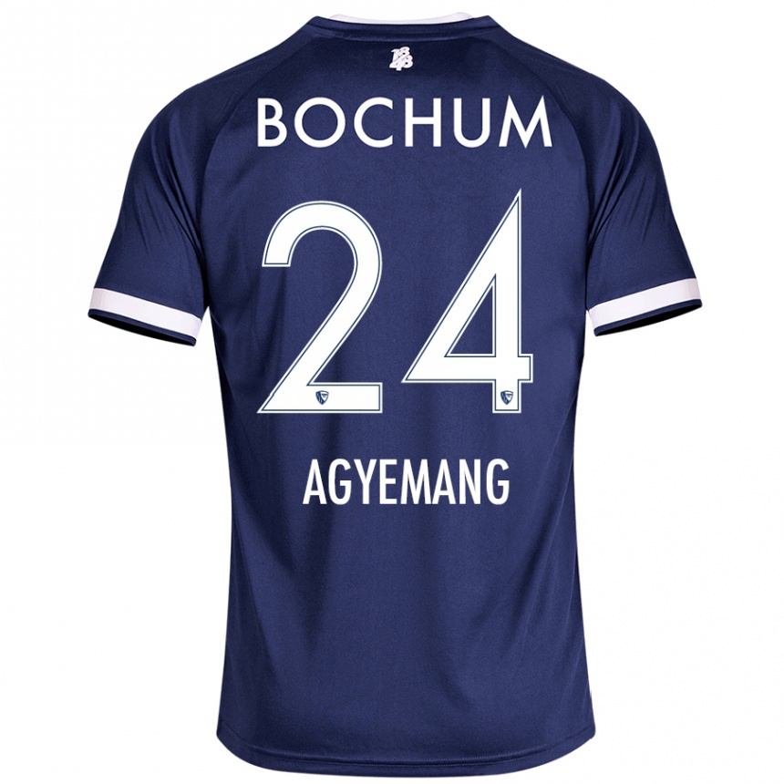 Homme Football Maillot Donovan Agyemang #24 Bleu Foncé Tenues Domicile 2024/25