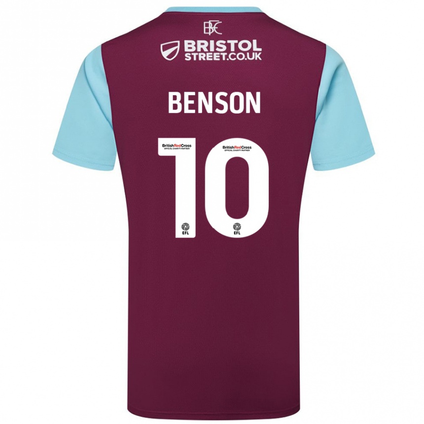 Homme Football Maillot Benson Manuel #10 Bordeaux Bleu Ciel Tenues Domicile 2024/25