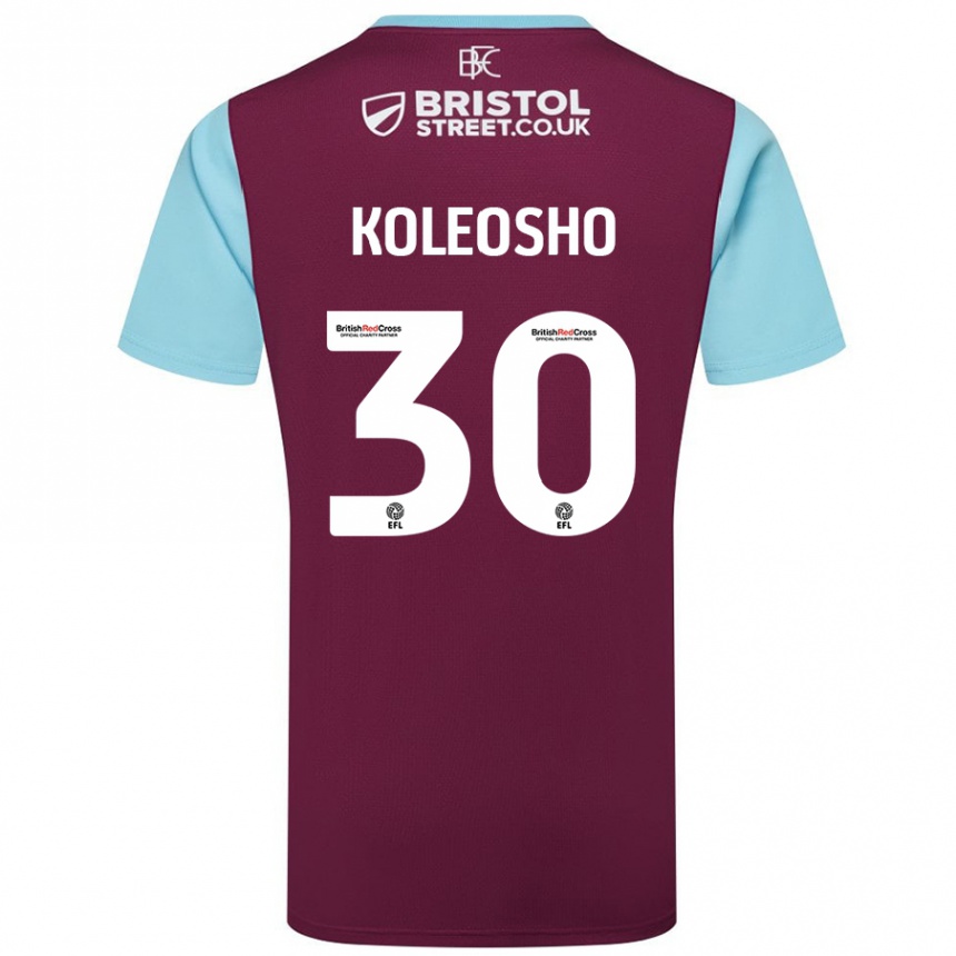 Homme Football Maillot Luca Koleosho #30 Bordeaux Bleu Ciel Tenues Domicile 2024/25