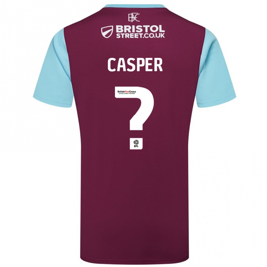 Homme Football Maillot Charlie Casper #0 Bordeaux Bleu Ciel Tenues Domicile 2024/25