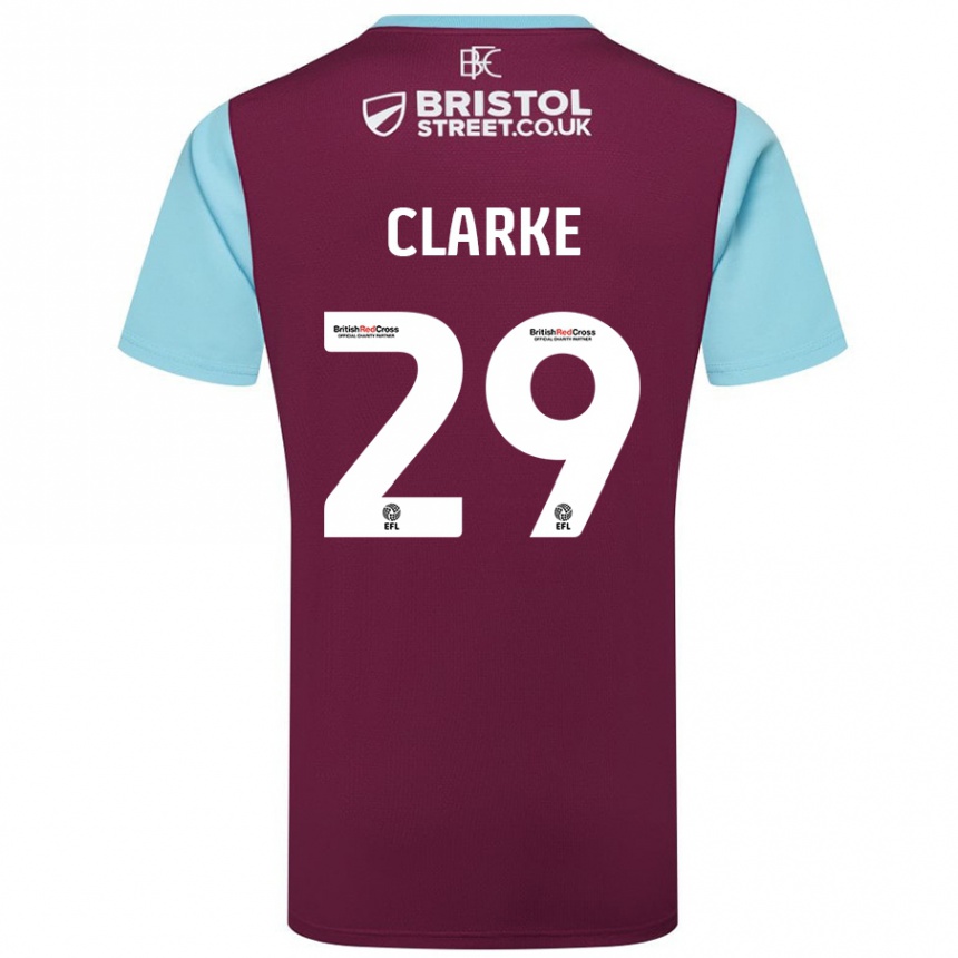 Homme Football Maillot Abby Clarke #29 Bordeaux Bleu Ciel Tenues Domicile 2024/25