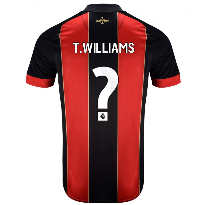 Homme Football Maillot Toure Williams #0 Rouge Noir Tenues Domicile 2024/25