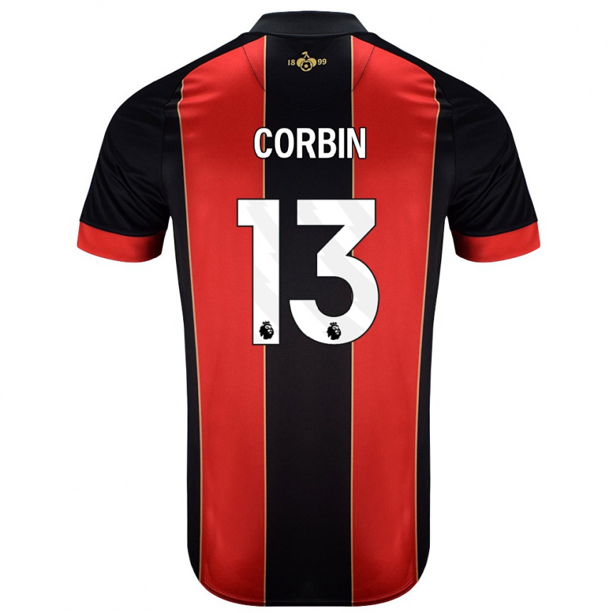 Homme Football Maillot Helen Corbin #13 Rouge Noir Tenues Domicile 2024/25