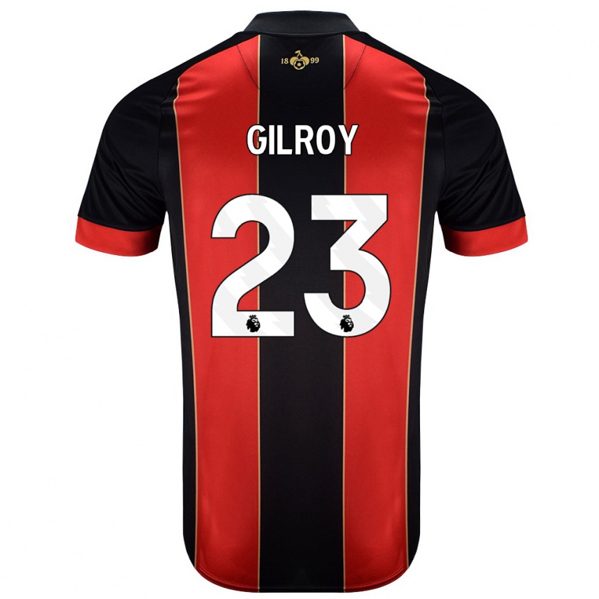 Homme Football Maillot Chloe Gilroy #23 Rouge Noir Tenues Domicile 2024/25