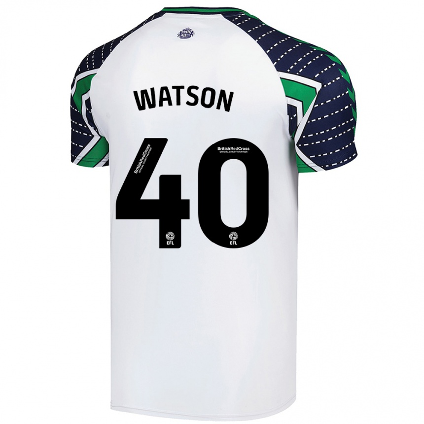 Homme Football Maillot Tom Watson #40 Blanc Tenues Extérieur 2024/25