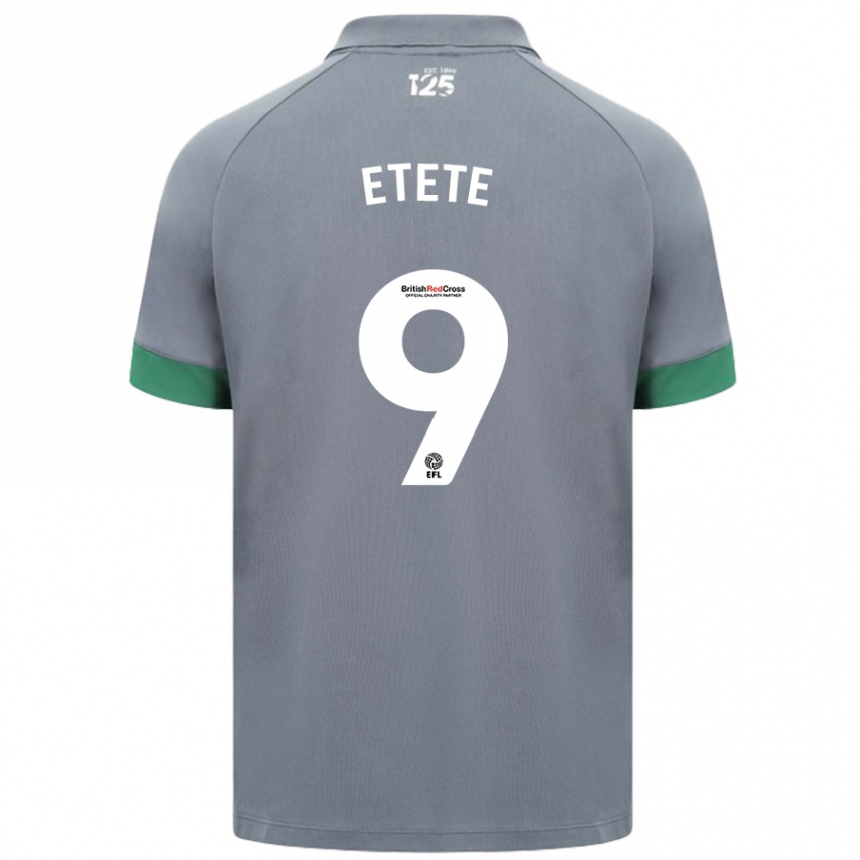 Homme Football Maillot Kion Etete #9 Gris Foncé Tenues Extérieur 2024/25