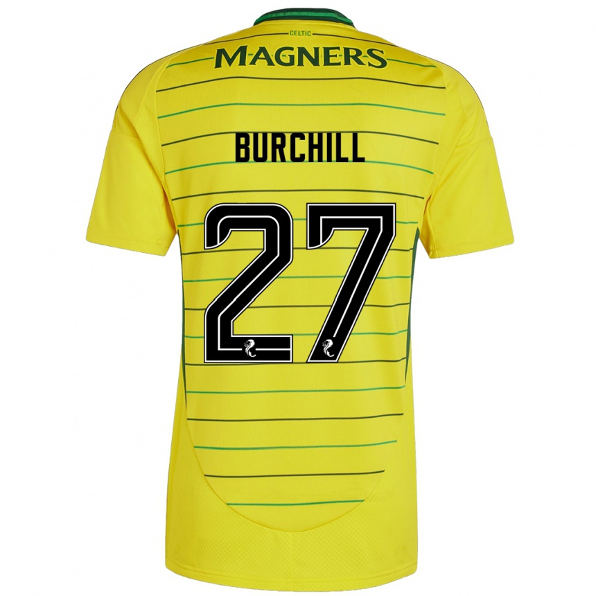 Homme Football Maillot Tiree Burchill #27 Jaune Tenues Extérieur 2024/25