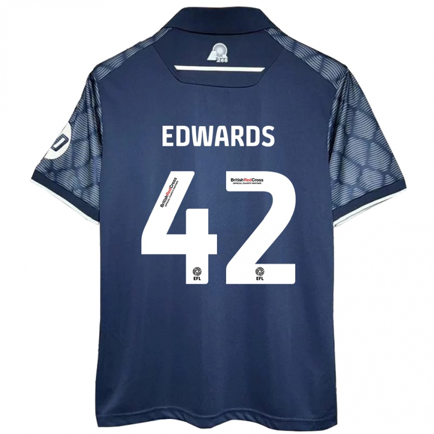 Homme Football Maillot Callum Edwards #42 Noir Tenues Extérieur 2024/25