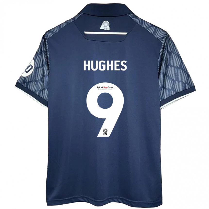 Homme Football Maillot Rosie Hughes #9 Noir Tenues Extérieur 2024/25