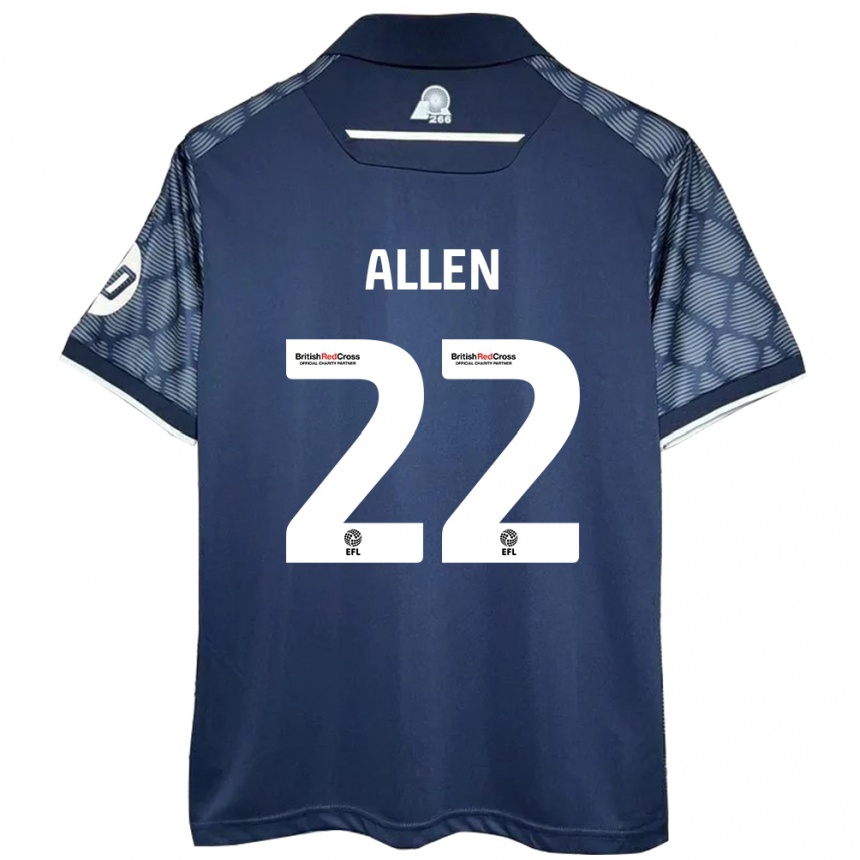 Homme Football Maillot Keren Allen #22 Noir Tenues Extérieur 2024/25