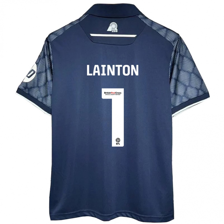 Homme Football Maillot Rob Lainton #1 Noir Tenues Extérieur 2024/25