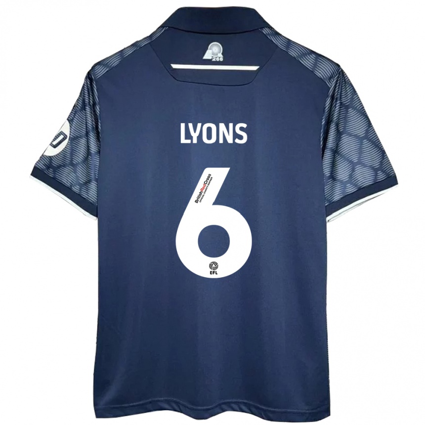 Homme Football Maillot Lauryn Lyons #6 Noir Tenues Extérieur 2024/25