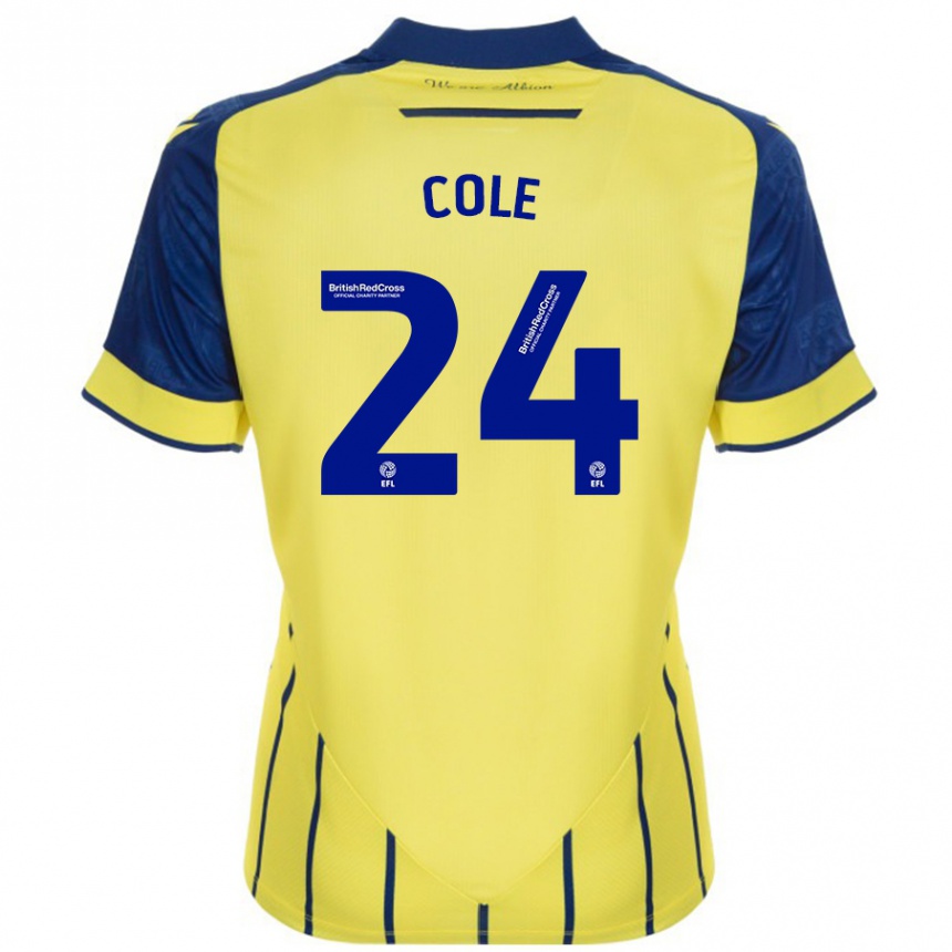 Homme Football Maillot Delphi Cole #24 Jaune Bleu Tenues Extérieur 2024/25