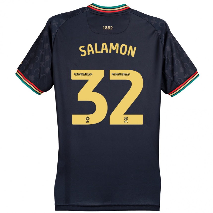 Homme Football Maillot Matteo Salamon #32 Bleu Marine Foncé Tenues Extérieur 2024/25