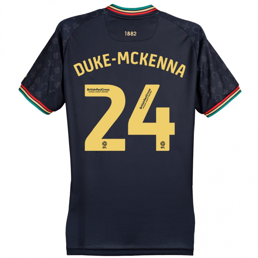 Homme Football Maillot Stephen Duke-Mckenna #24 Bleu Marine Foncé Tenues Extérieur 2024/25