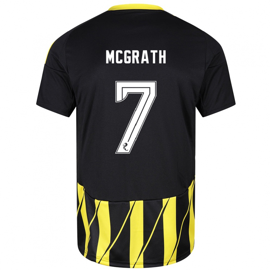 Homme Football Maillot Jamie Mcgrath #7 Noir Jaune Tenues Extérieur 2024/25