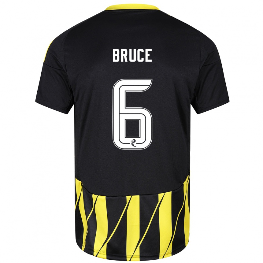 Homme Football Maillot Natasha Bruce #6 Noir Jaune Tenues Extérieur 2024/25