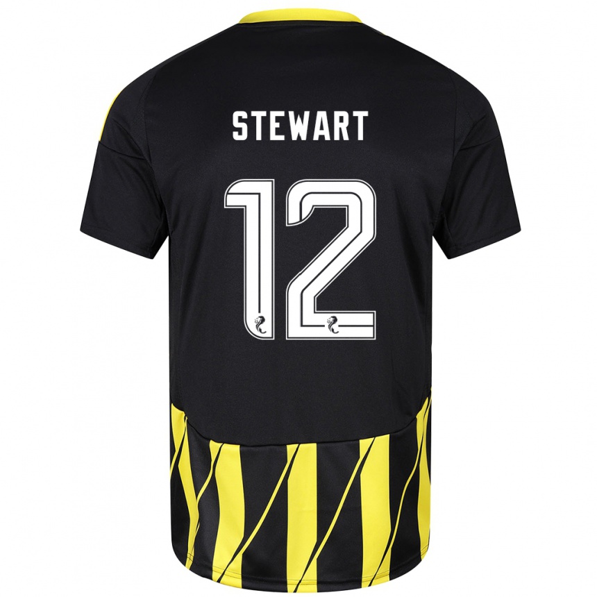 Homme Football Maillot Hannah Stewart #12 Noir Jaune Tenues Extérieur 2024/25