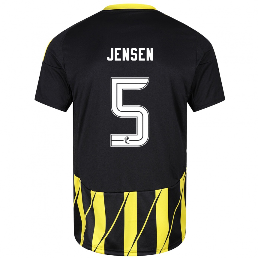 Homme Football Maillot Richard Jensen #5 Noir Jaune Tenues Extérieur 2024/25