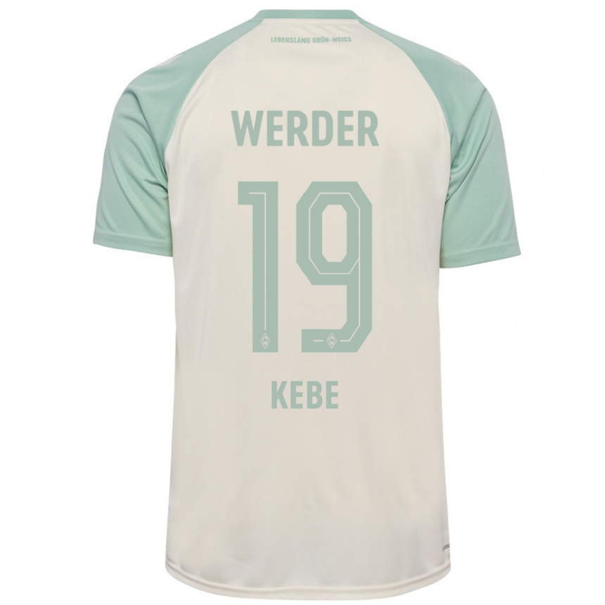 Homme Football Maillot David Kébé #19 Blanc Cassé Vert Clair Tenues Extérieur 2024/25