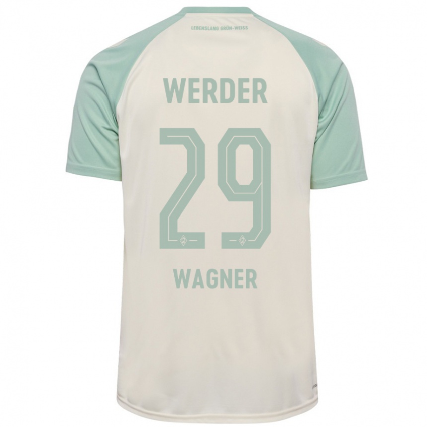 Homme Football Maillot Paul Wagner #29 Blanc Cassé Vert Clair Tenues Extérieur 2024/25