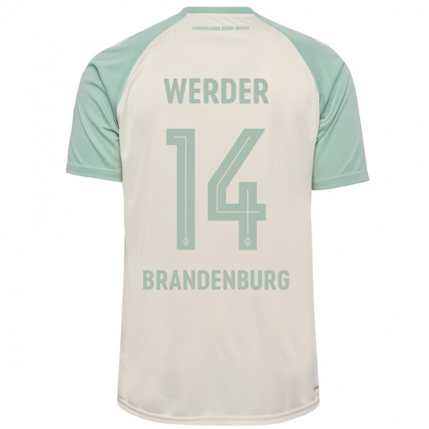 Homme Football Maillot Michaela Brandenburg #14 Blanc Cassé Vert Clair Tenues Extérieur 2024/25